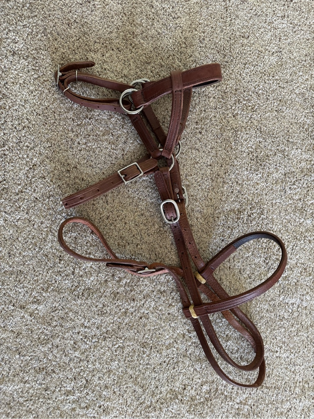 Buckaroo Leather Side Pull Bitless Bridle harness leather NWOT - Picture 3 of 8